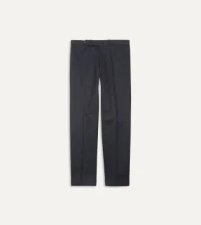 Navy Cotton Drill Flat Front Trouser