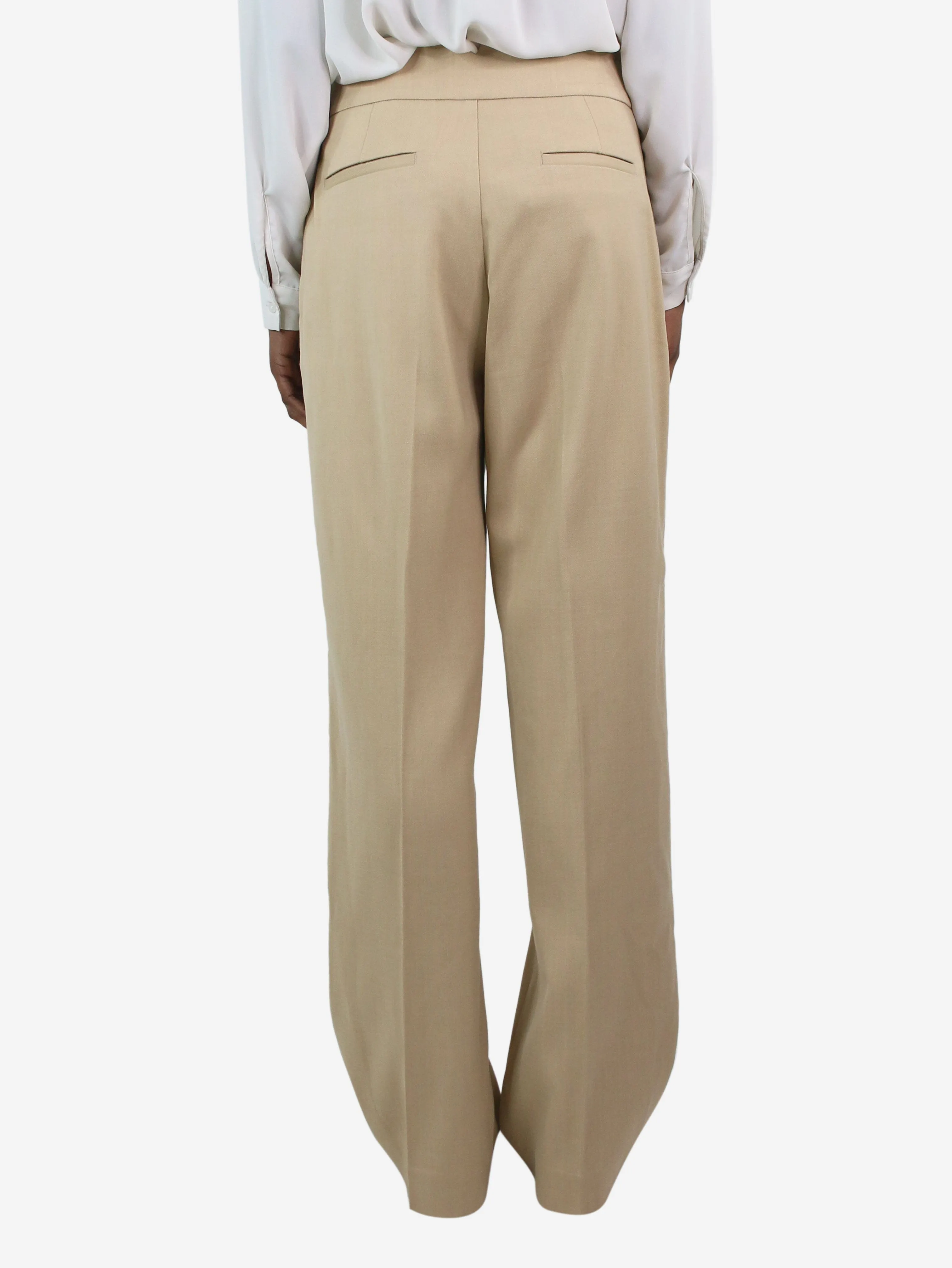 Neutral wool-blend trousers - size XS