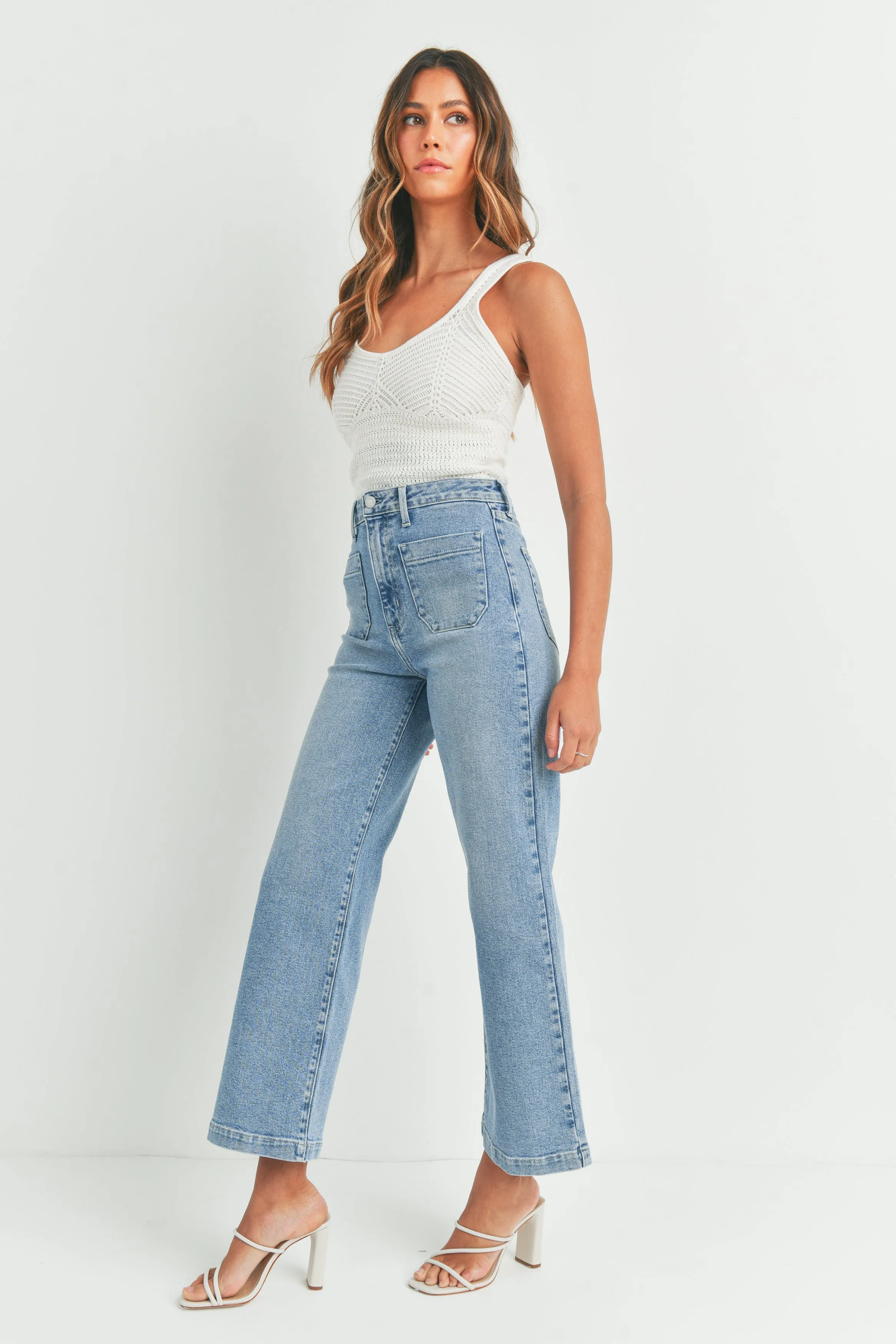 Paige Wide Leg Jeans Light