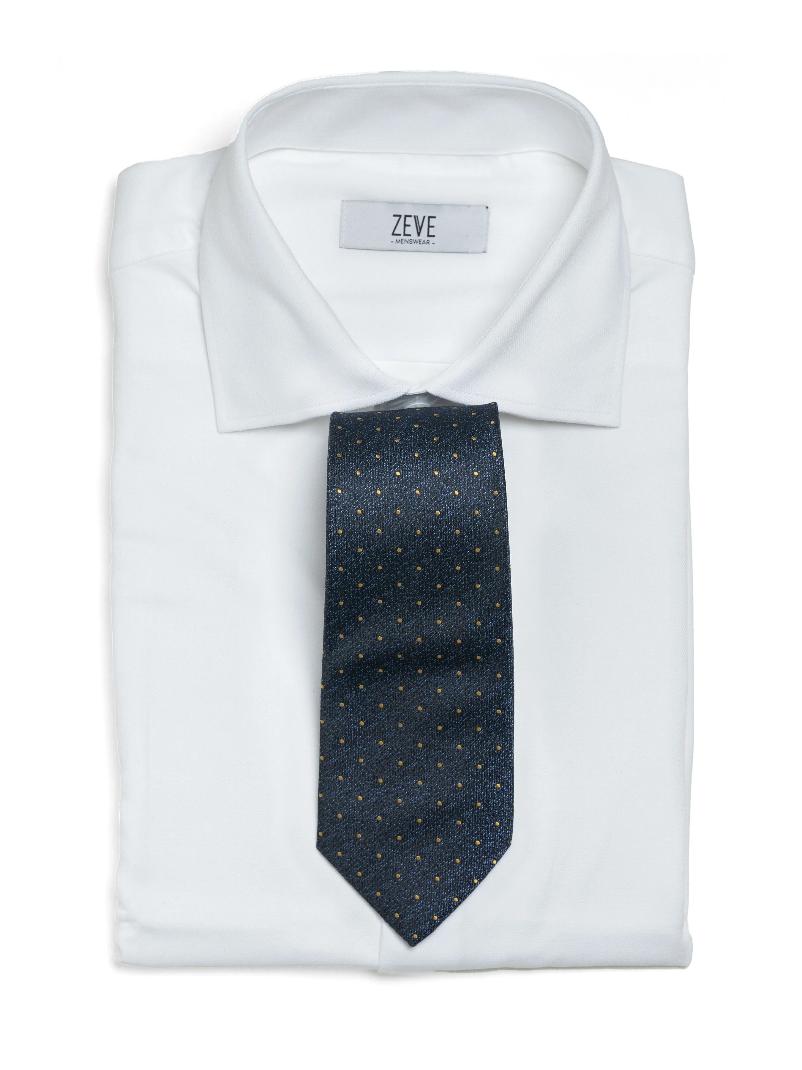 Polka Dot Tie - Black with Navy Blue Textured