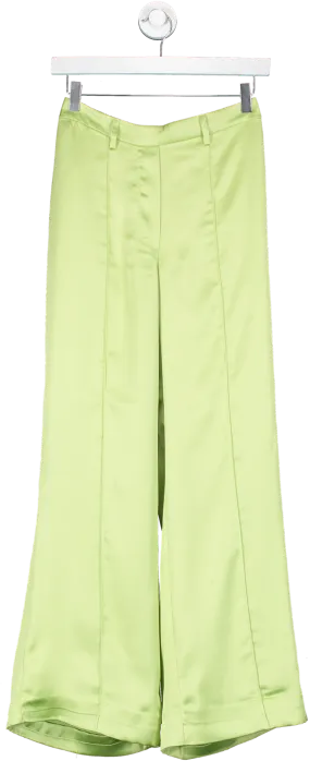 PRETTY LAVISH Hailee Satin Trousers Green UK 8