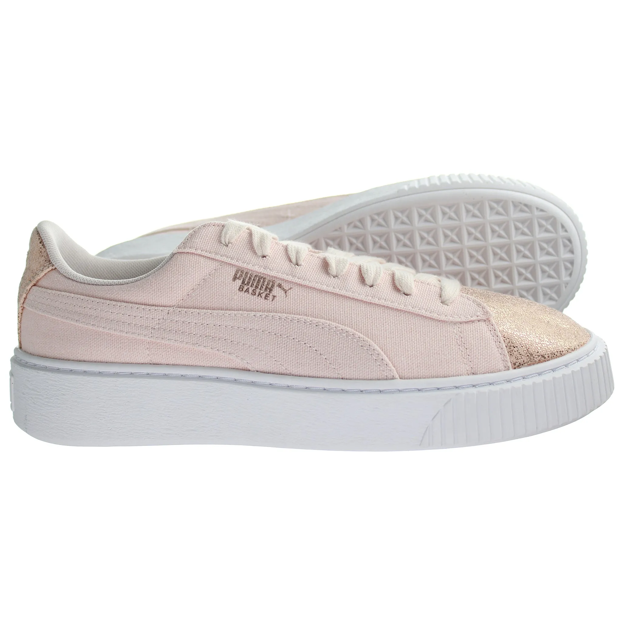 PUMA Basket Platform Pink Womens Trainers