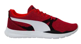 Puma Duplex Evo Knit Red Textile Mens Lace Up Trainers 362043 01