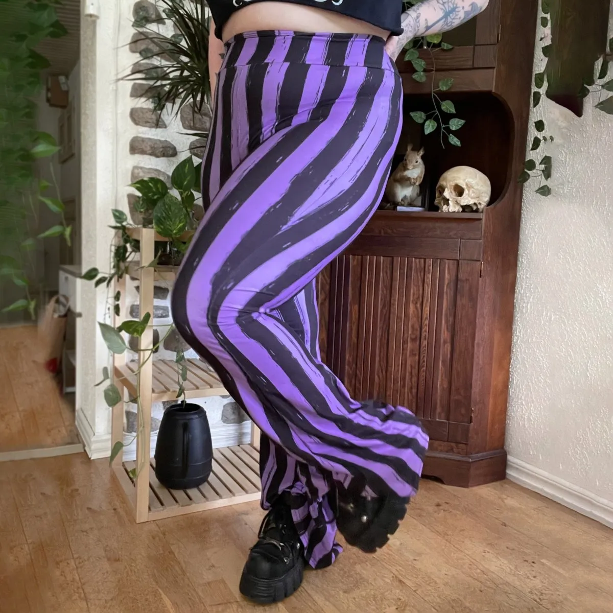 Purple Black Striped Hellz Bellz Flares