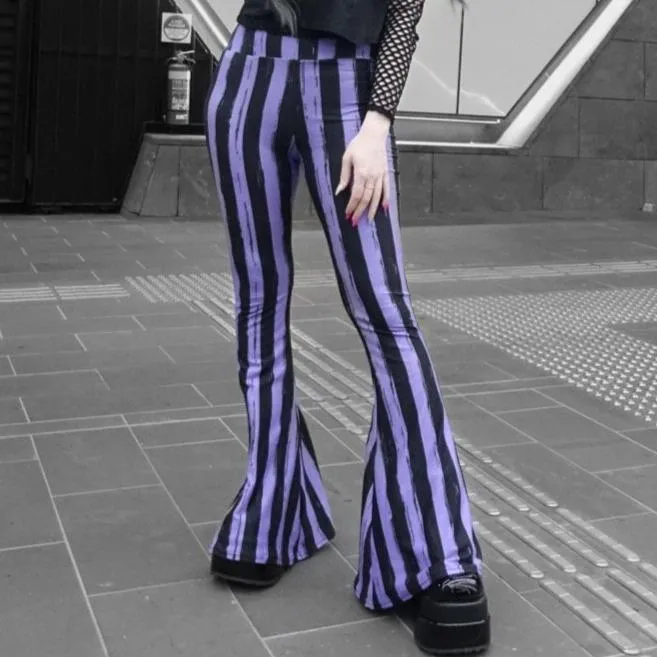 Purple Black Striped Hellz Bellz Flares