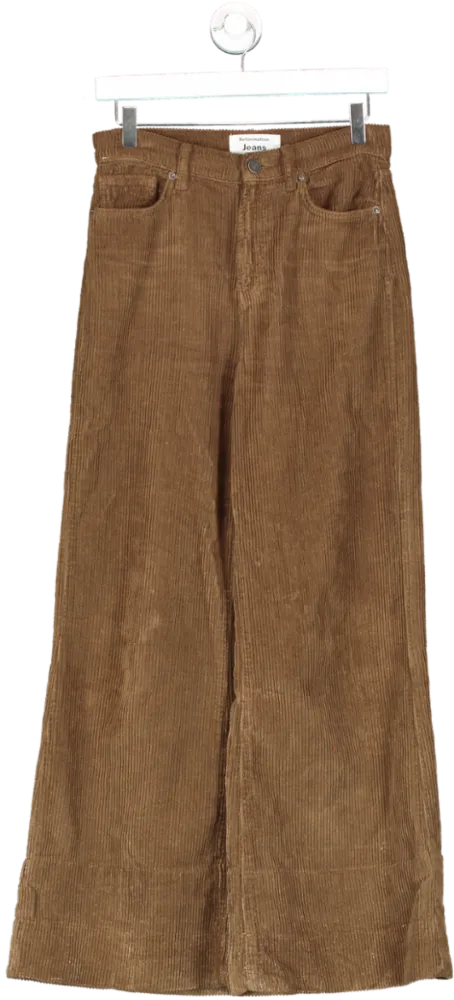 Reformation Brown Wide Leg Chorduroy Trousers W25