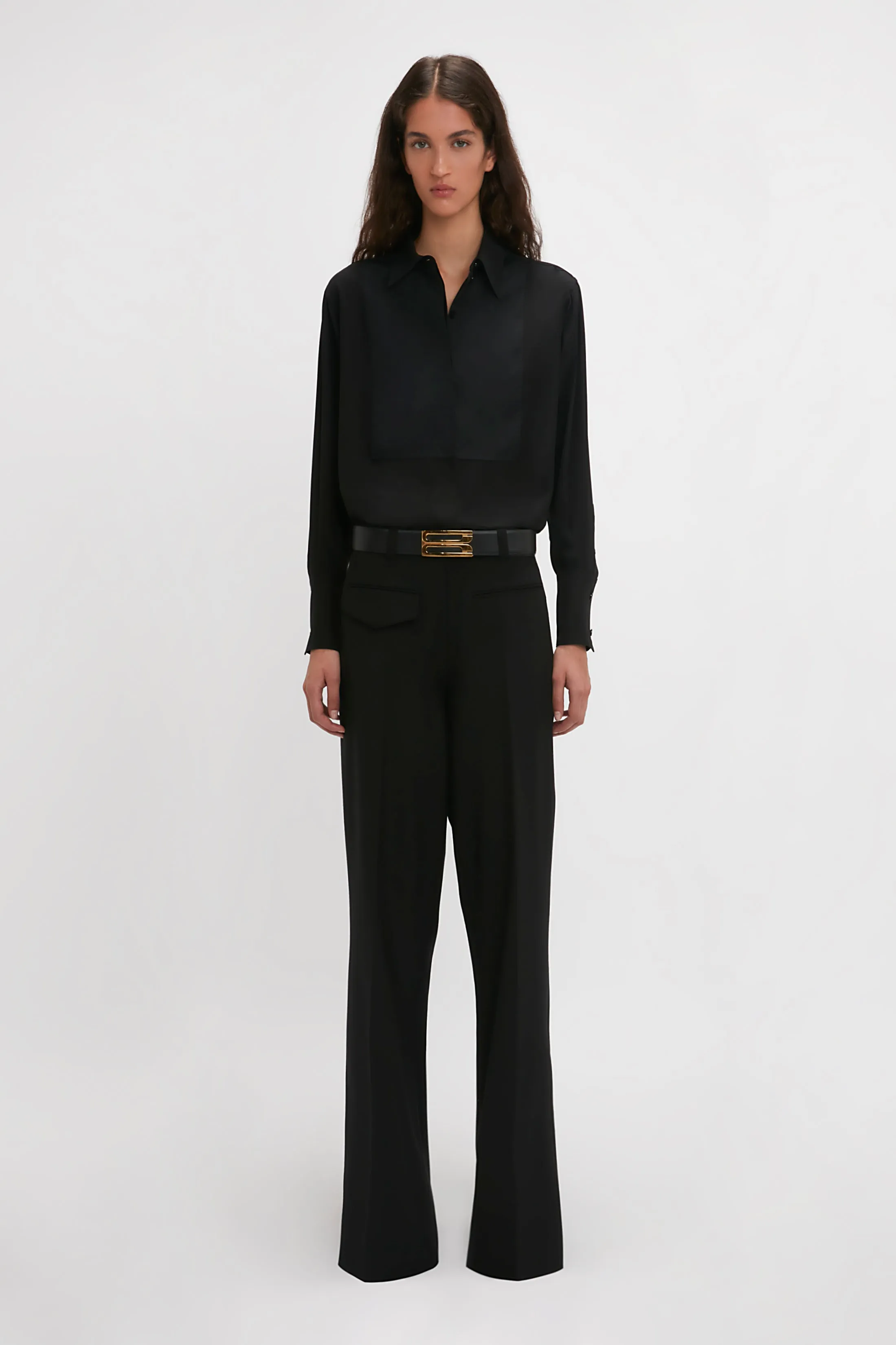 Reverse Front Trouser In Black