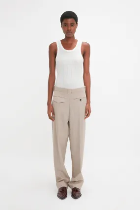 Reverse Front Trouser In Sesame