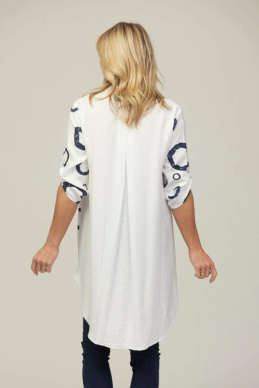 Saloos Circle Print Panelled Shirt