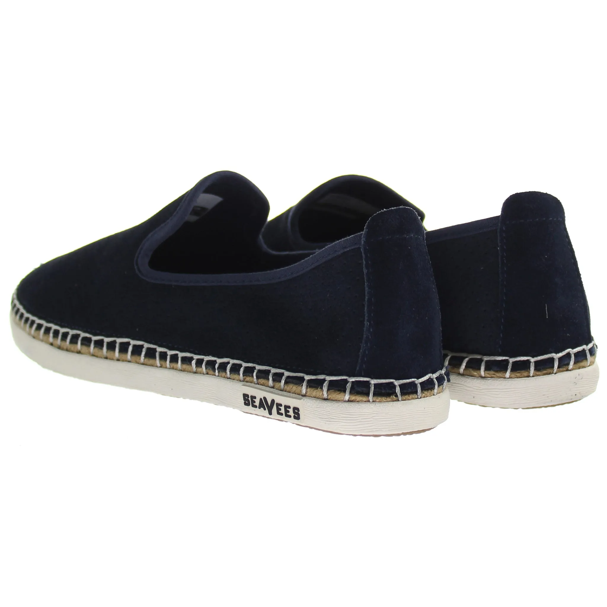 SeaVees Ocean Park Slip-On Blue Suede Leather Womens Espadrilles