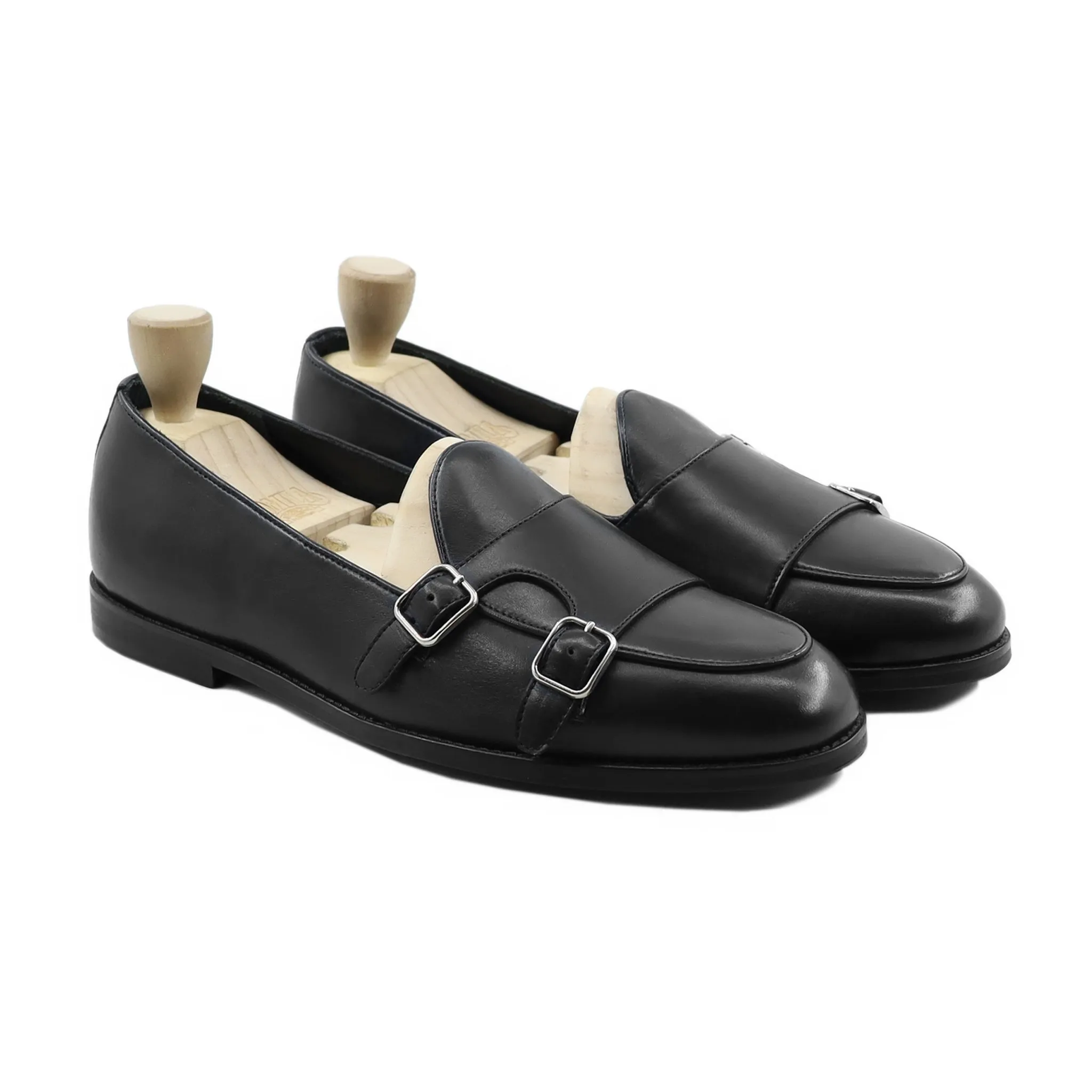 Siedlce - Men's  Black Calf Leather Double Monkstrap