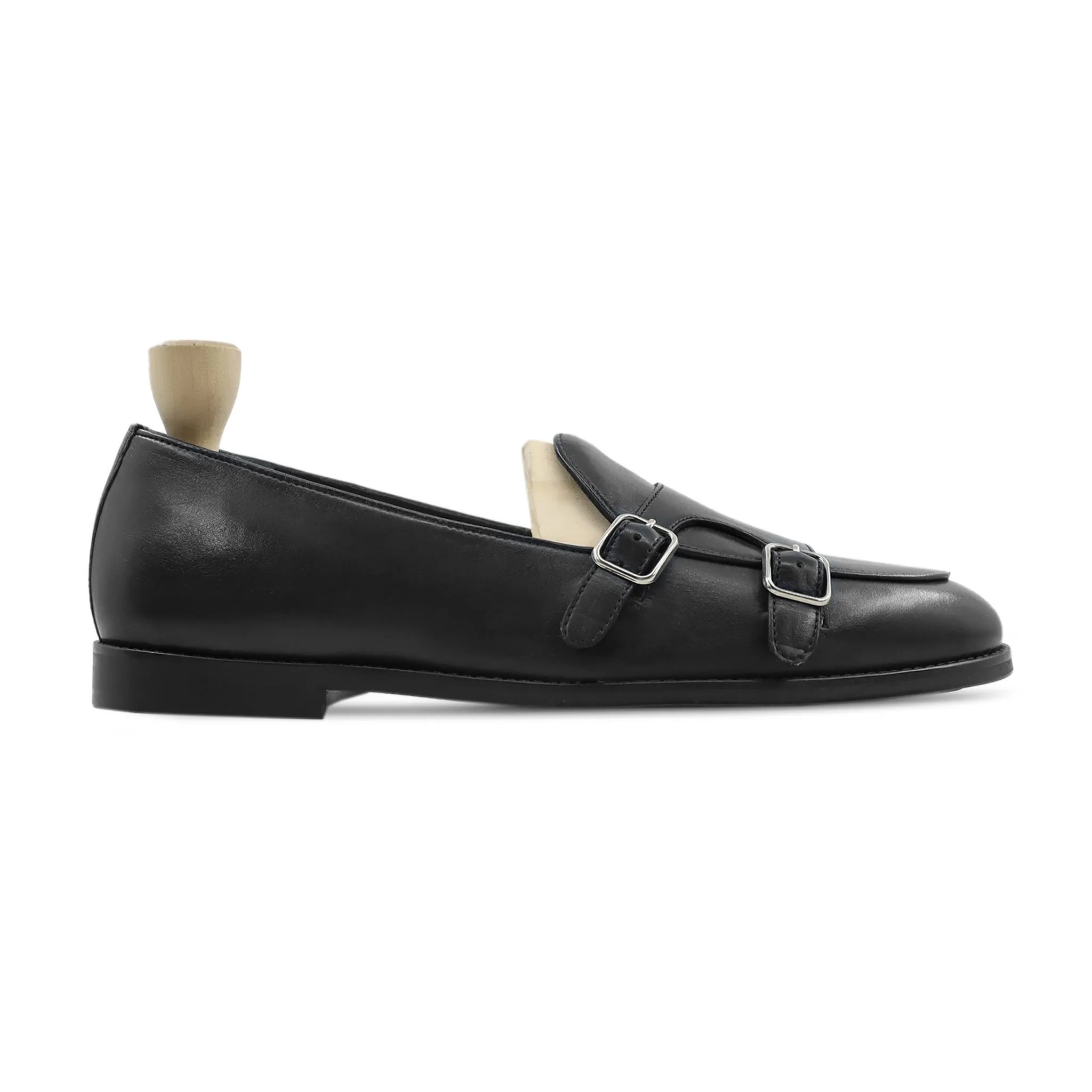 Siedlce - Men's  Black Calf Leather Double Monkstrap