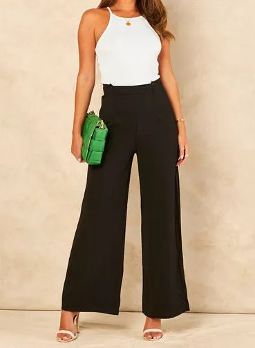 Signage Black Wide Leg Trousers