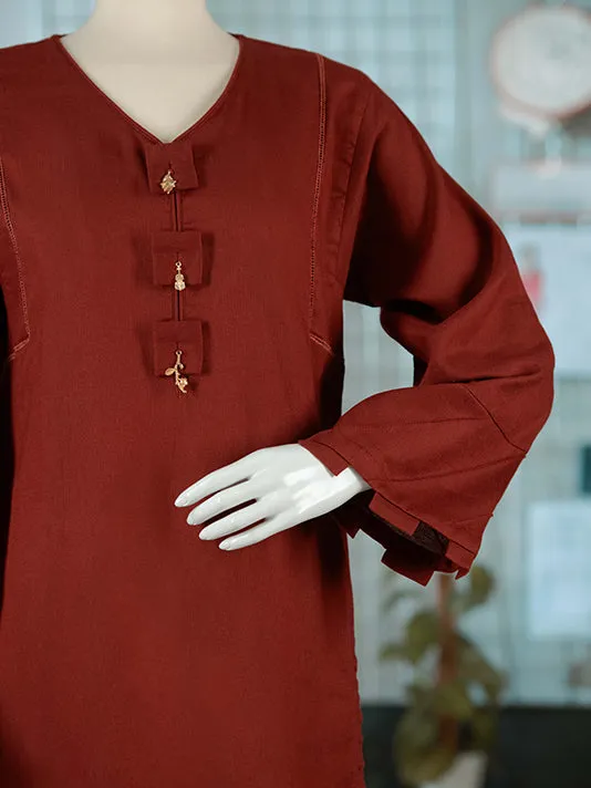 Solid Maroon Trousers Shirt 2Pc