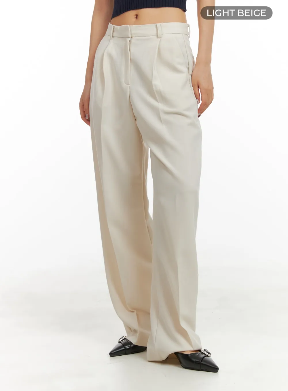 Solid Wide Fit Trousers OA416