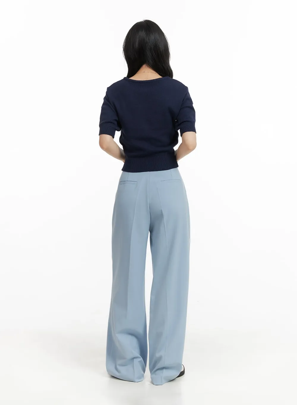 Solid Wide Trousers OM412