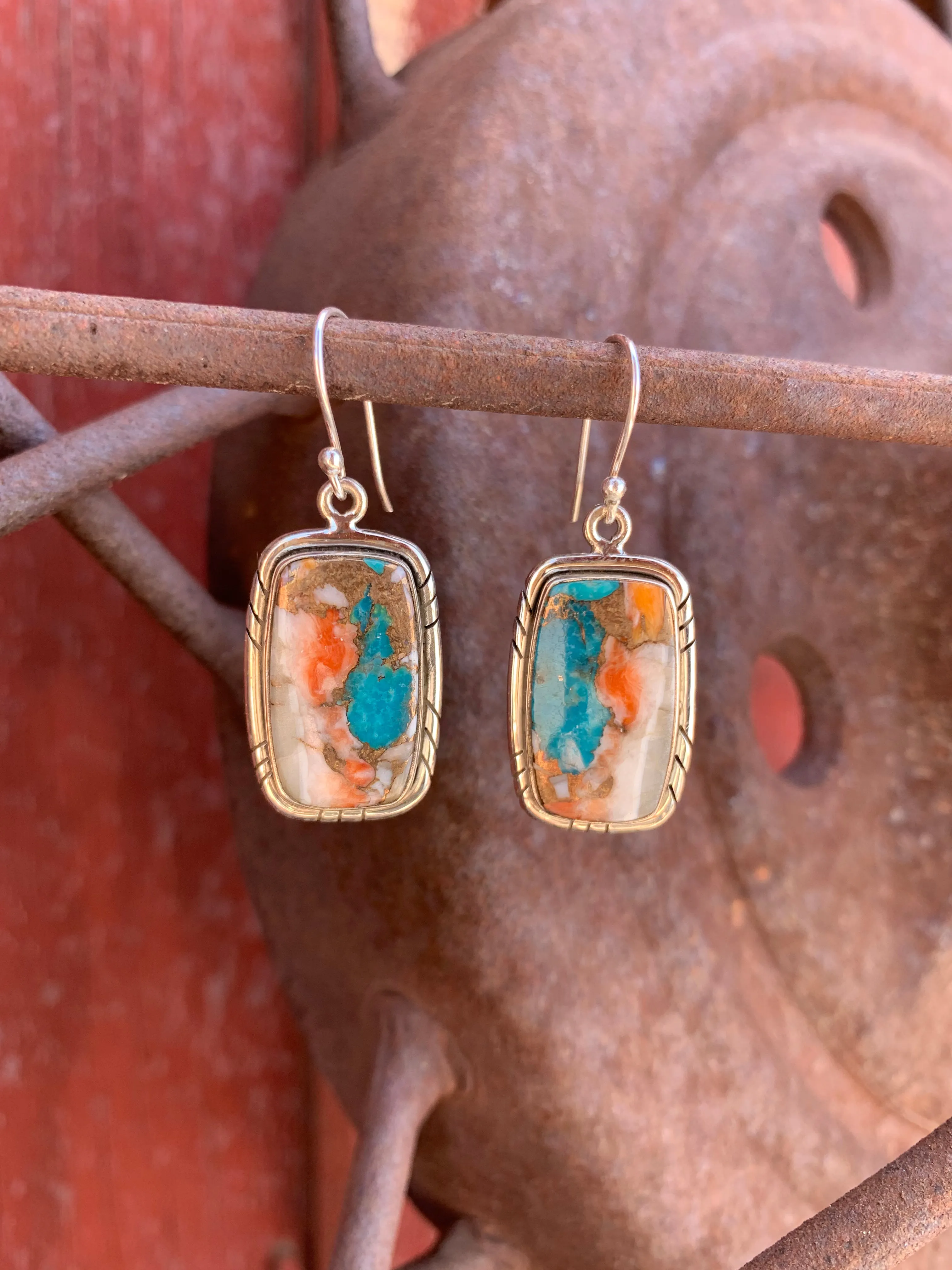 Spiny Oyster & Turquoise earrings