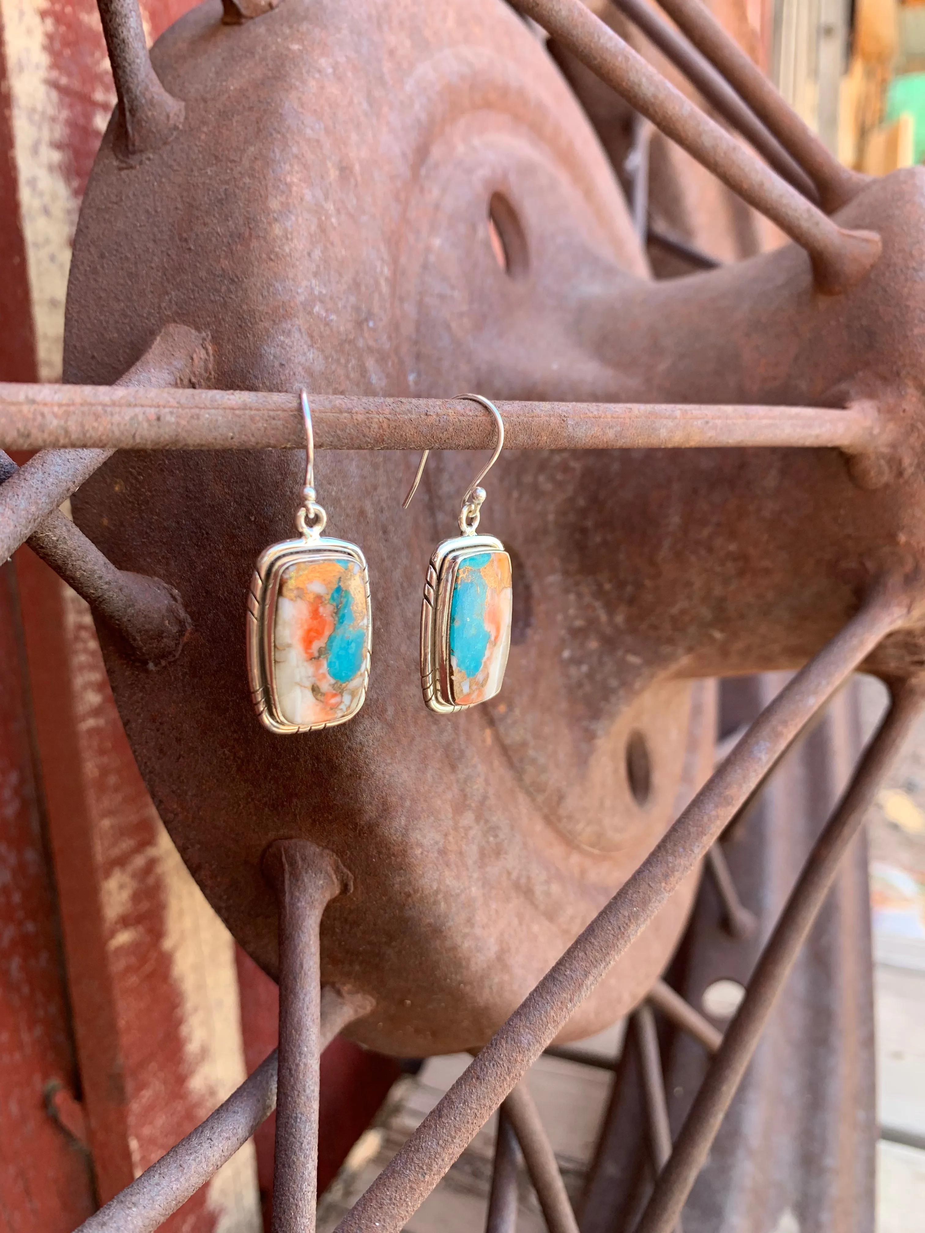 Spiny Oyster & Turquoise earrings