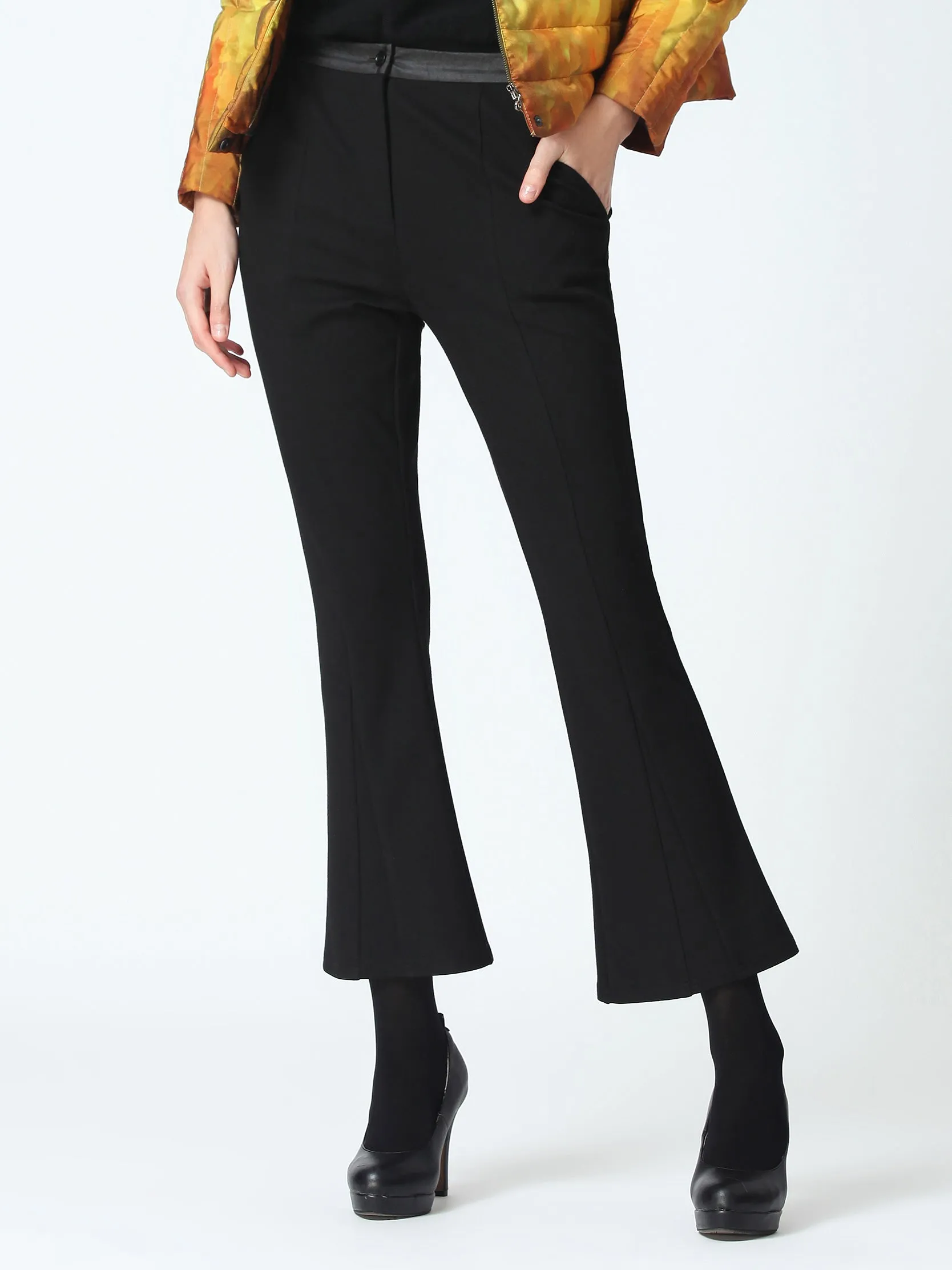 Stretch flared trousers