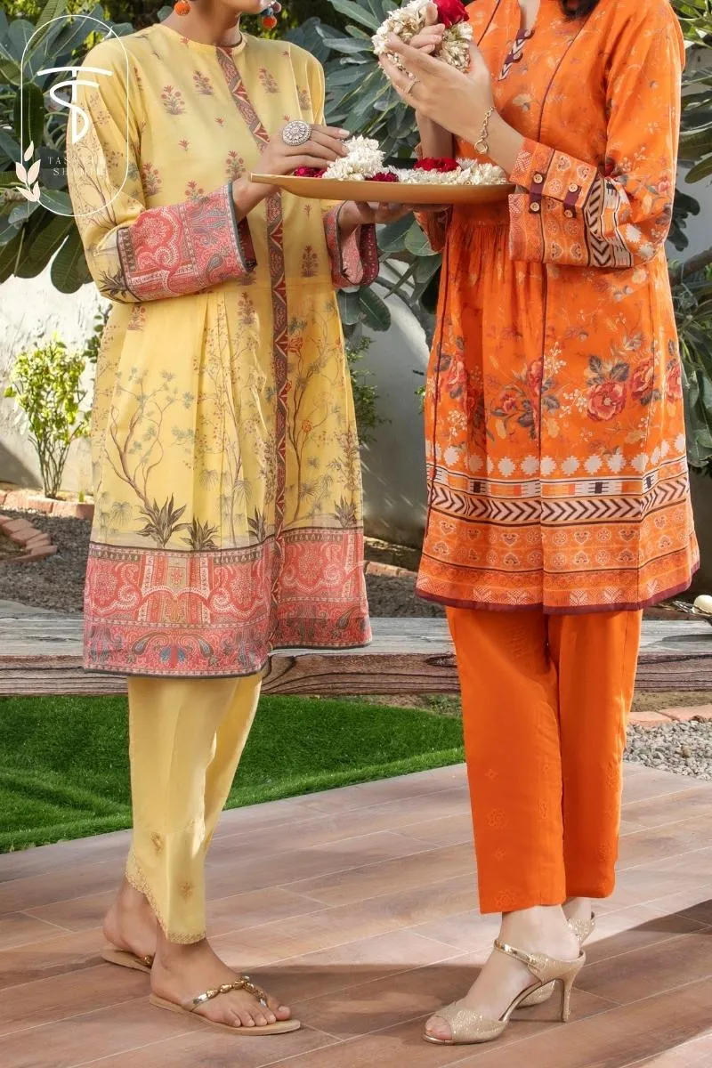 Tangerine | 2-Piece | Premium Printed Lawn