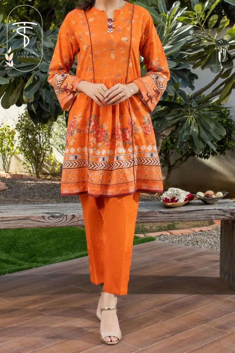 Tangerine | 2-Piece | Premium Printed Lawn