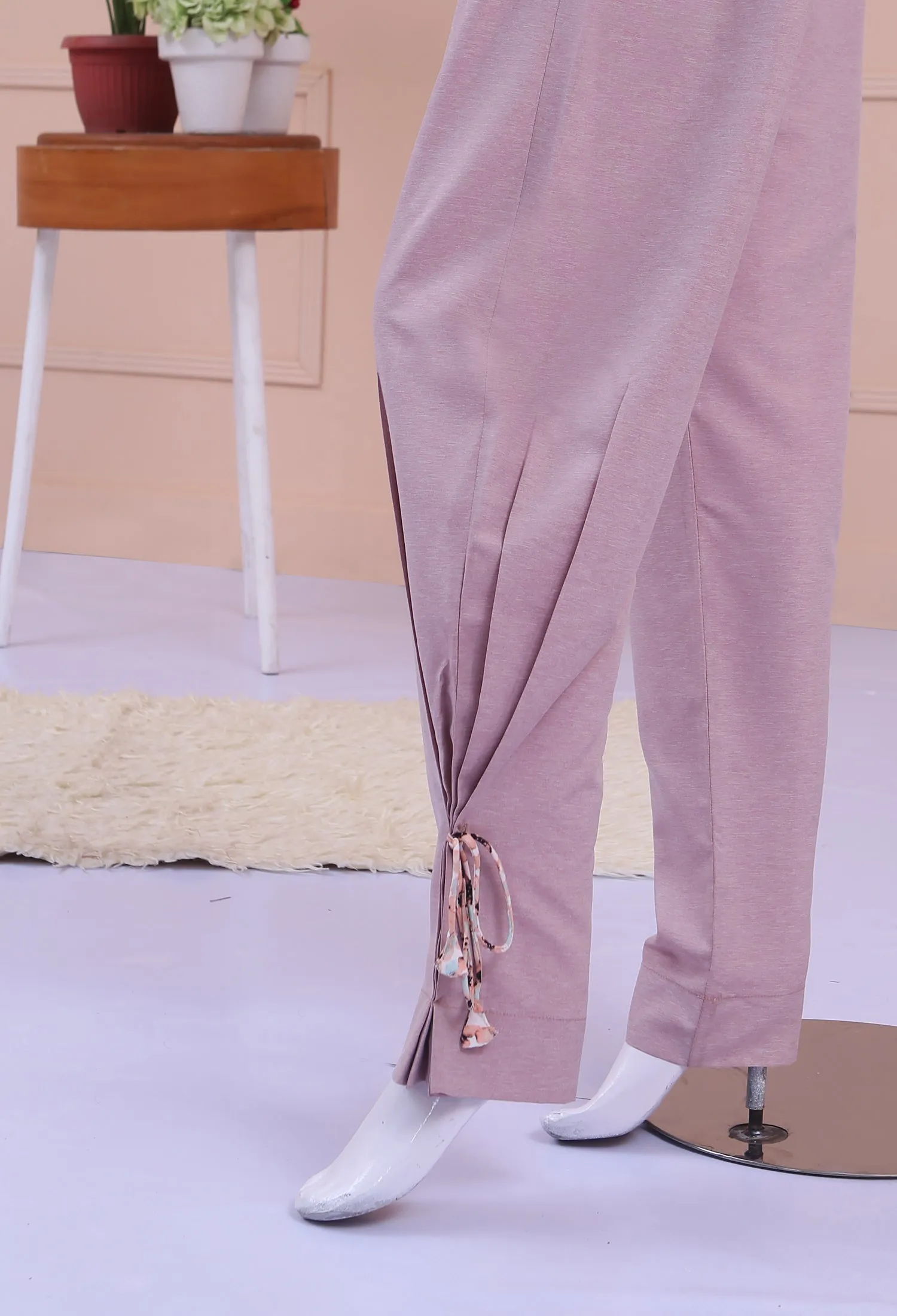 Tea Pink Straight Trousers