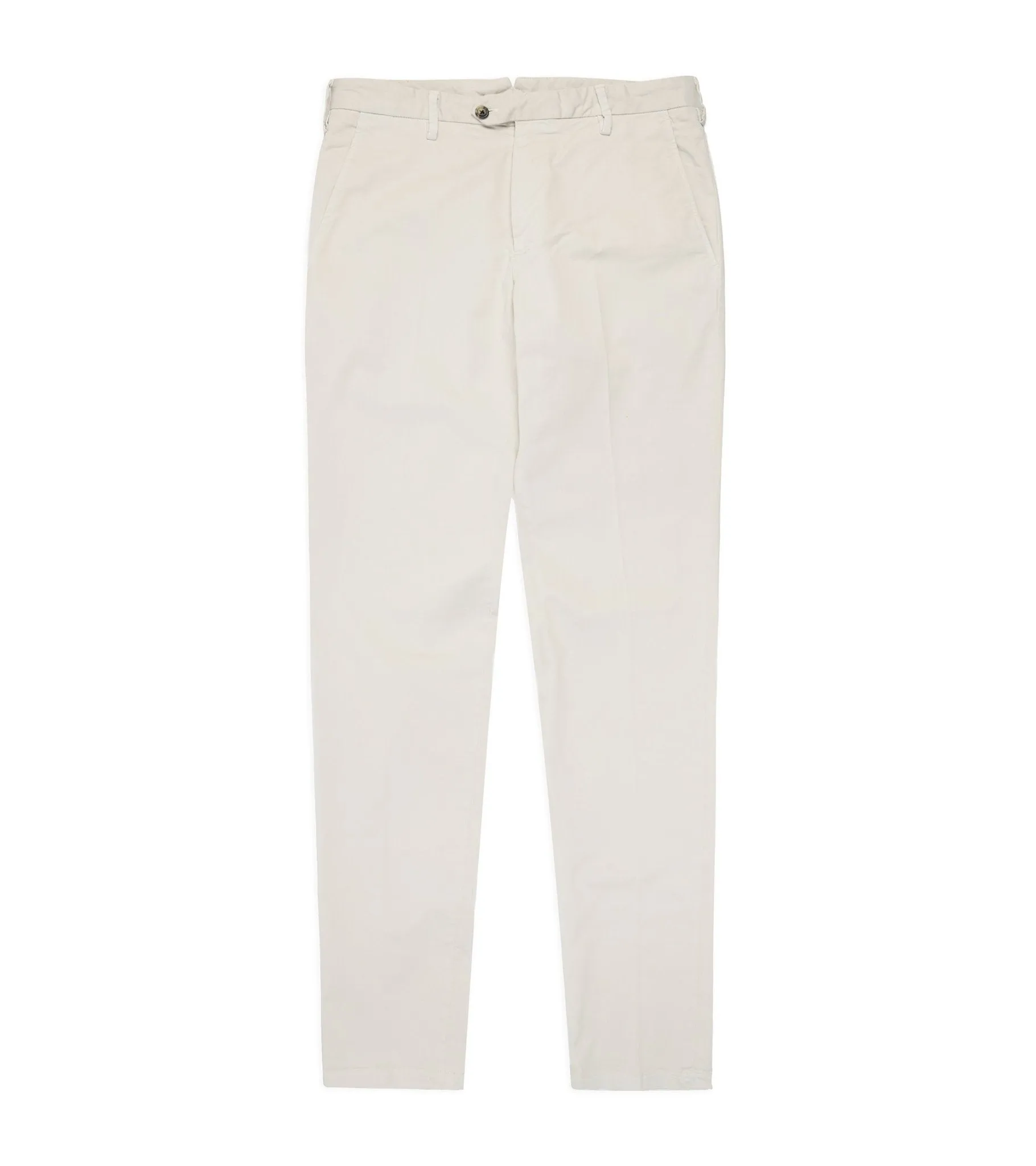 Trunk Welbeck Flat Front Cotton Trousers: Bone