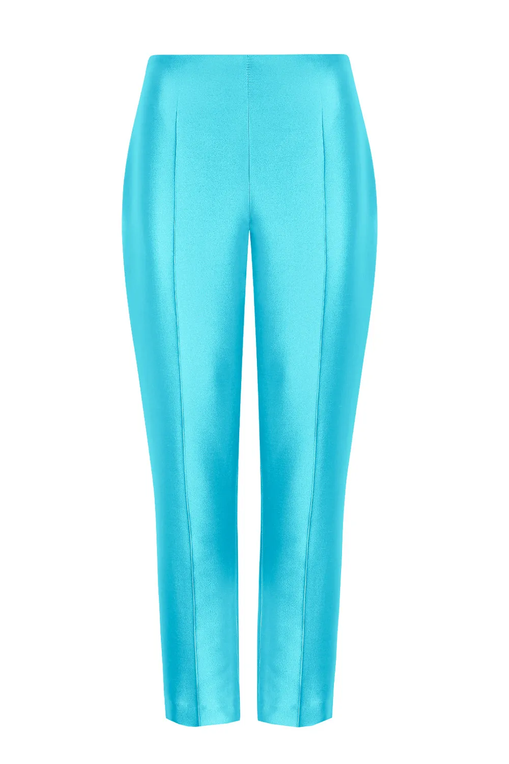 Turquoise Sateen Trousers - Phoebe