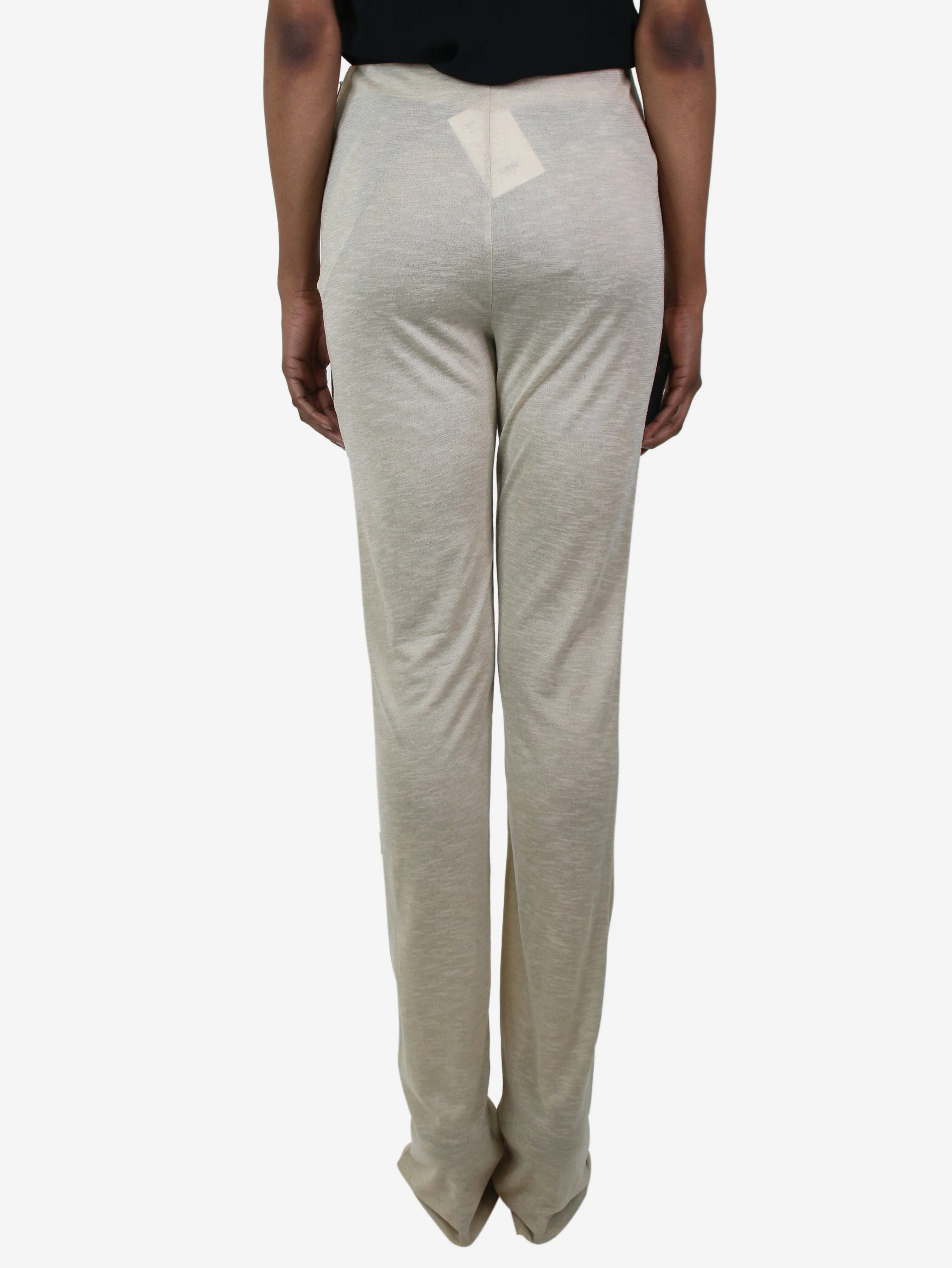 Ura Beige side-zip trousers - size XS