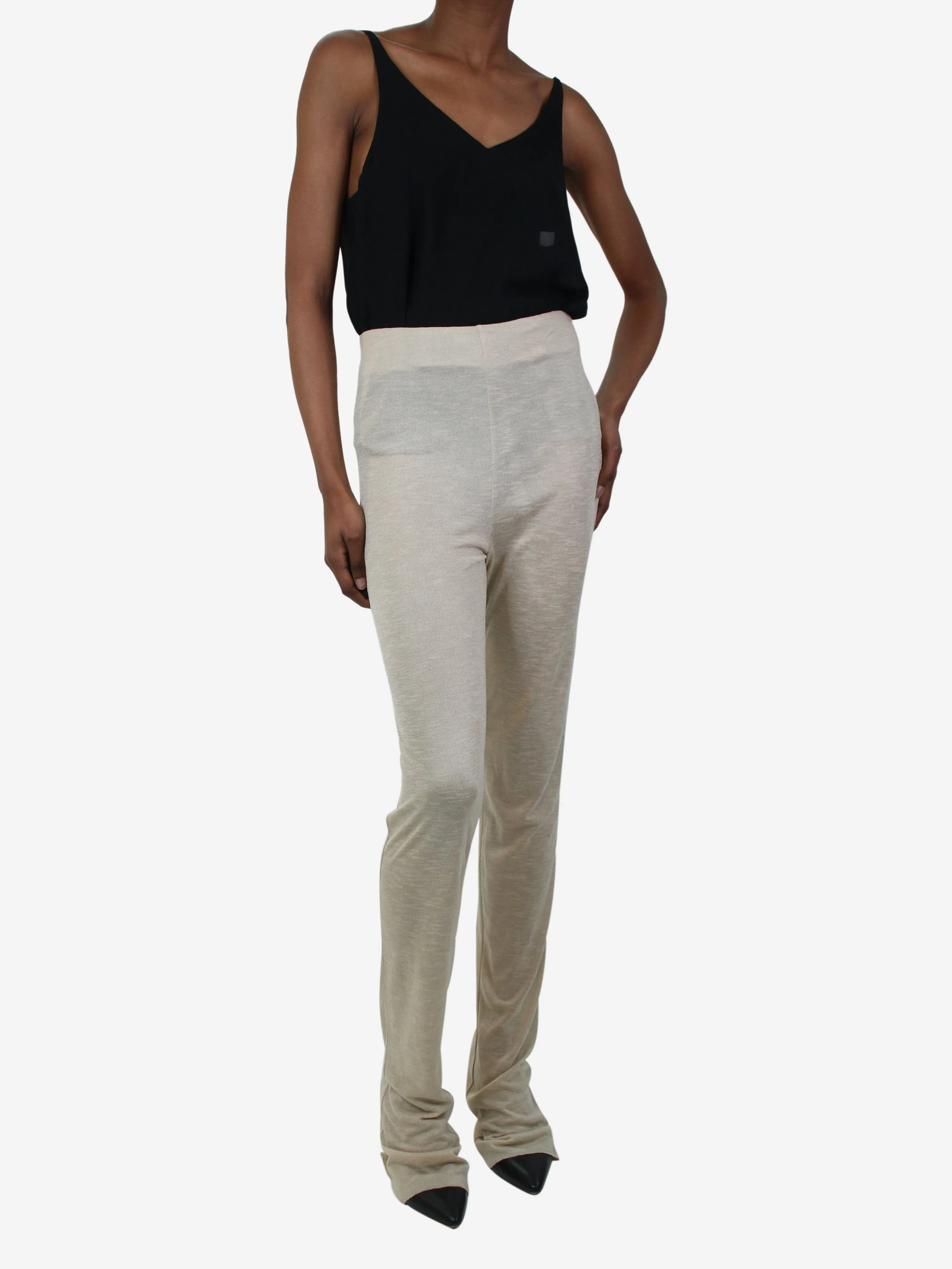 Ura Beige side-zip trousers - size XS