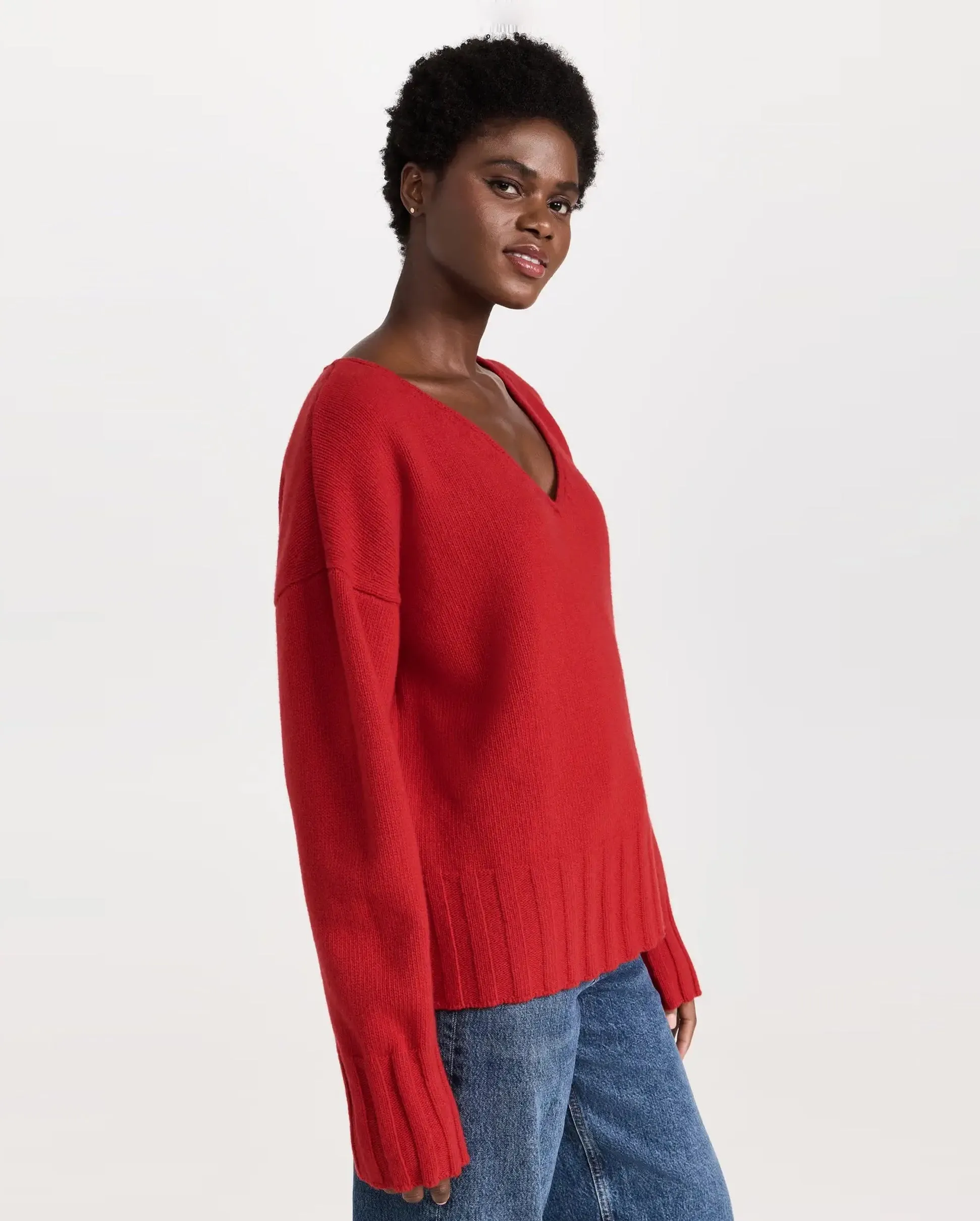 VIRGINIA V-NECK KNIT / RED