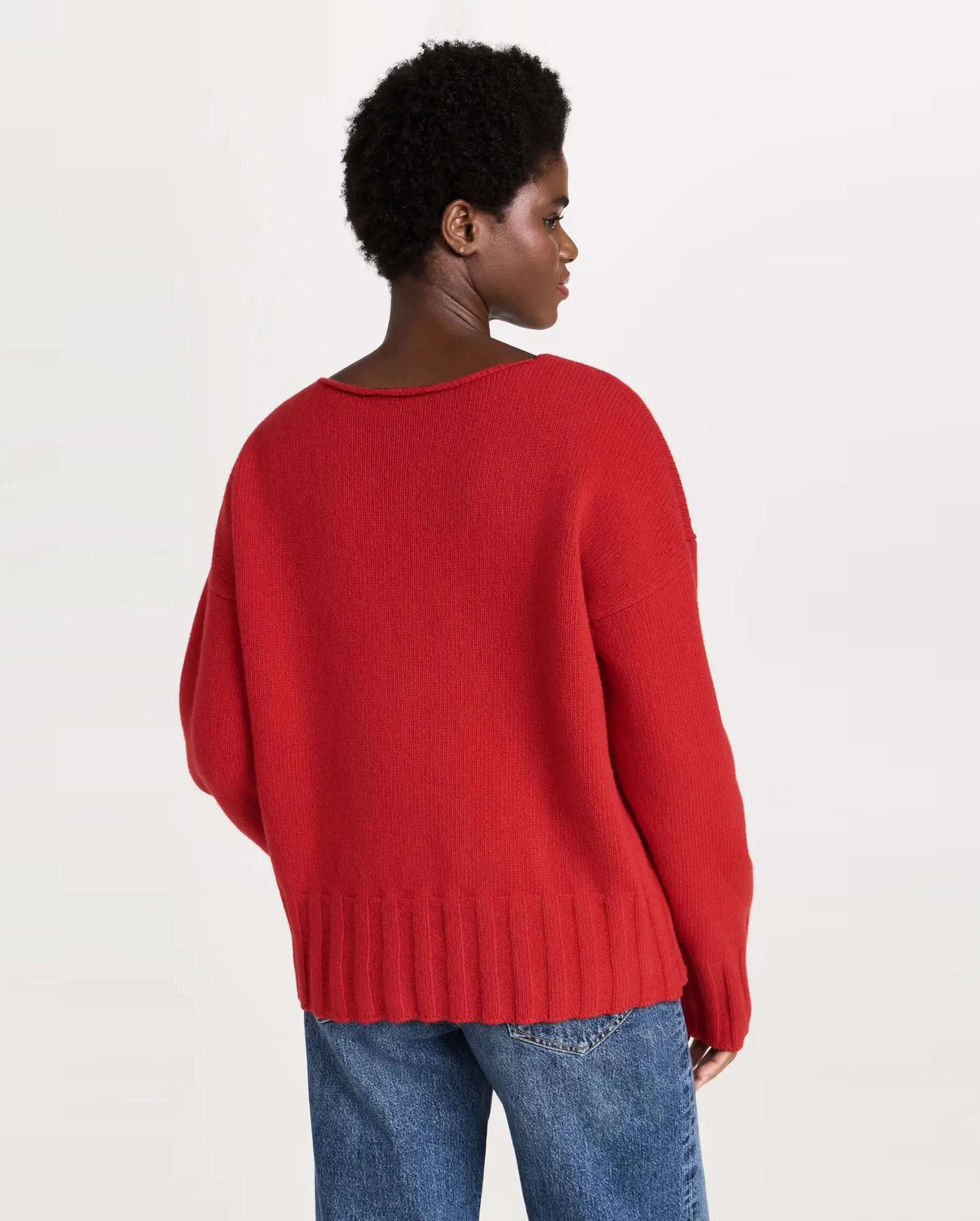 VIRGINIA V-NECK KNIT / RED