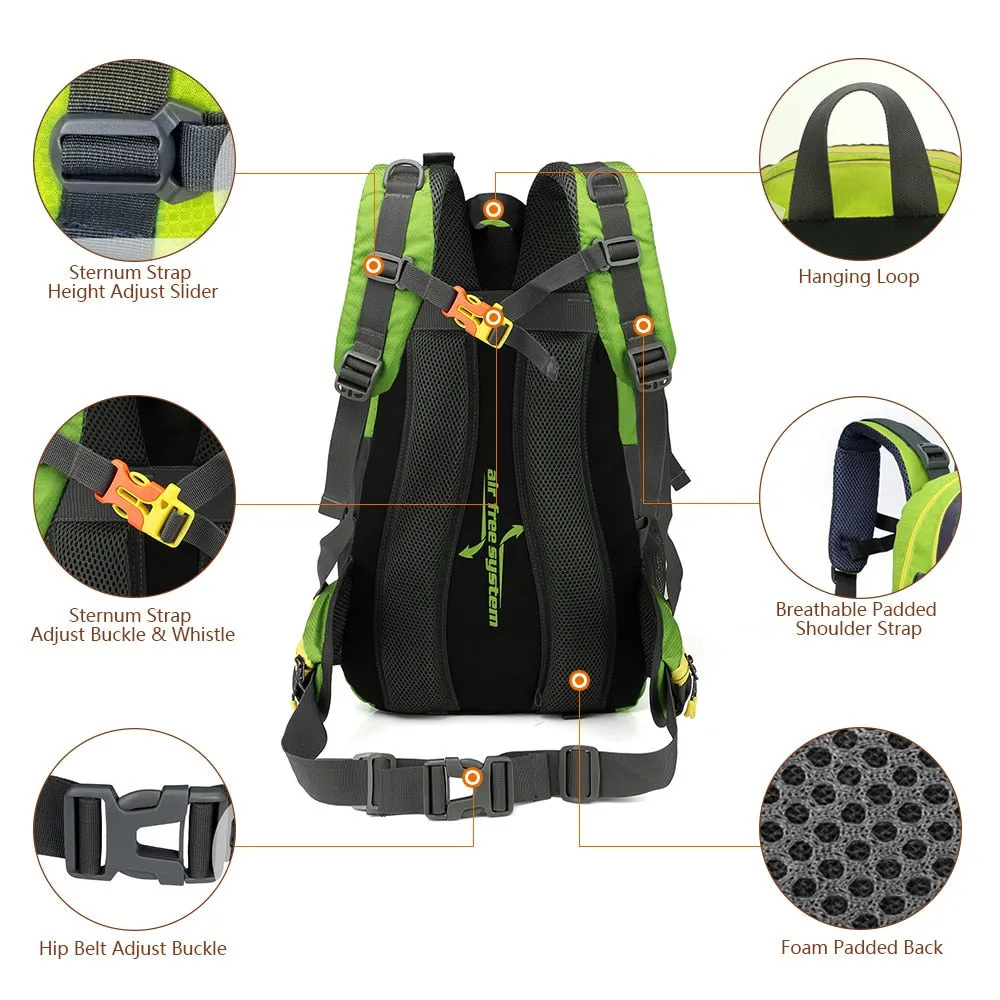 Waterproof 40L Climbing Backpack Rucksack for Outdoor Hiking Trekking