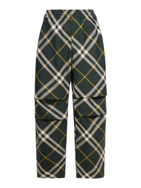 Wide-leg check trousers