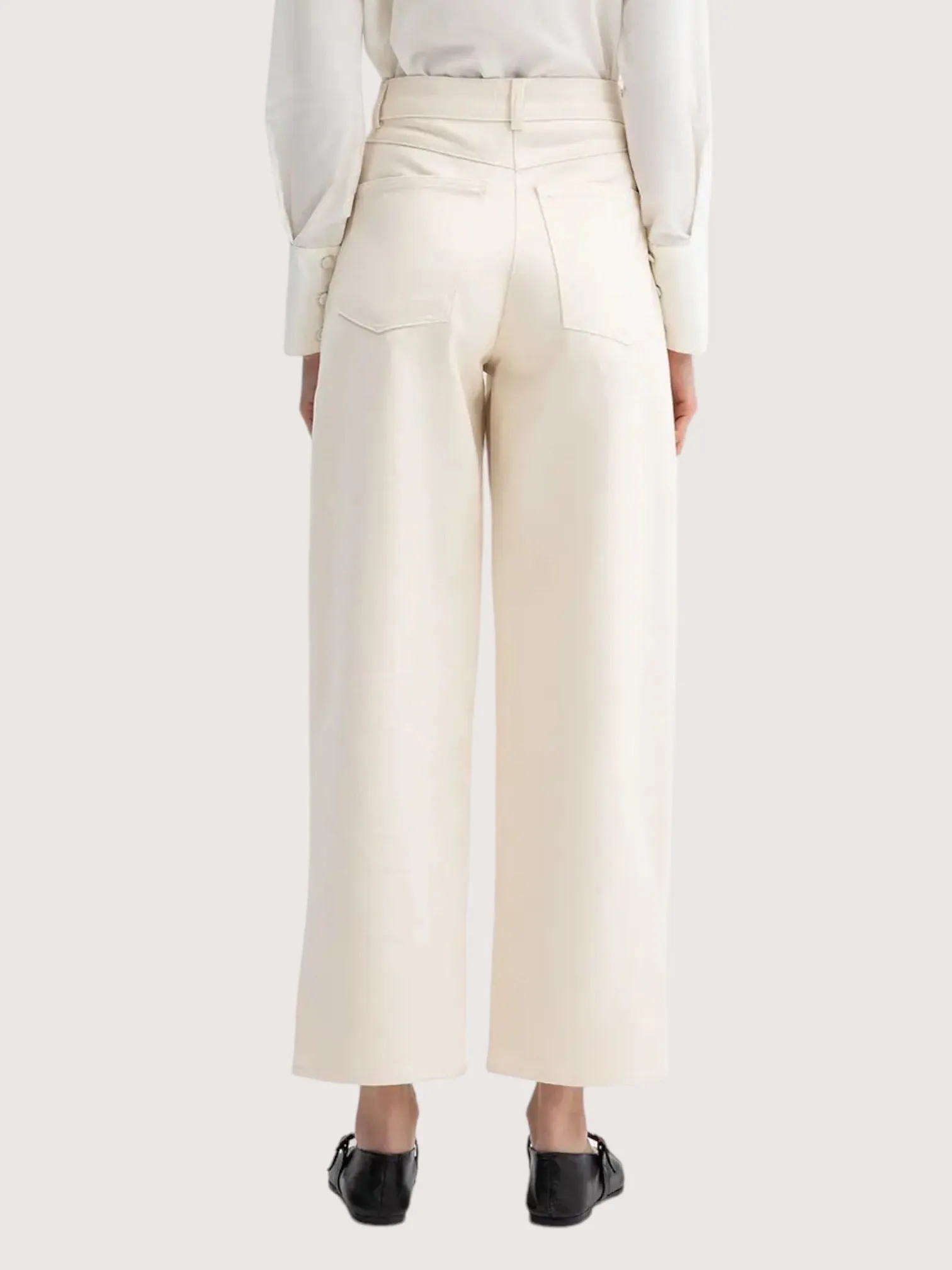 Wide Leg Cream Denim